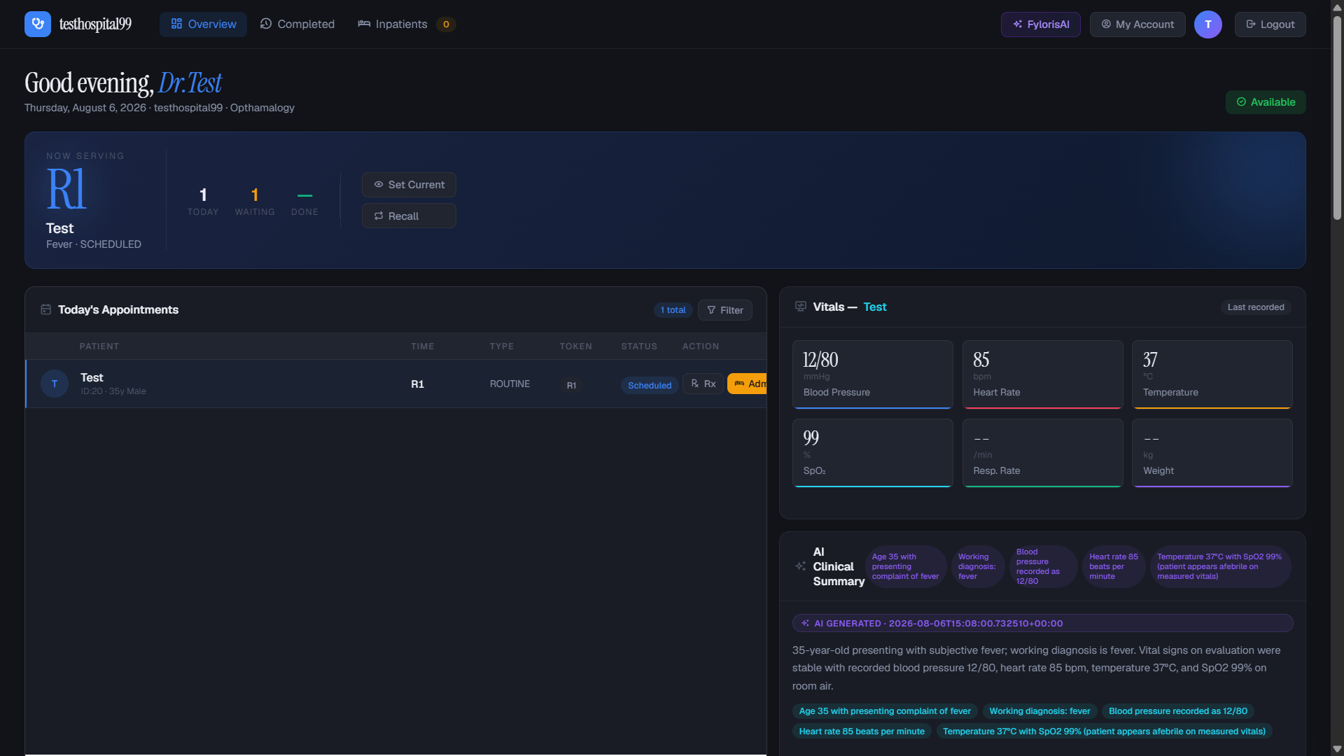 Doctor Dashboard — Appointments & AI Clinical Summary